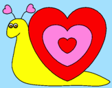Desenho Caracol coração  pintado por kika