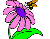 Desenho Margarida com abelha pintado por linda