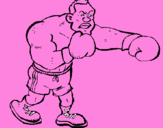 Desenho Boxeador pintado por total mente bixa