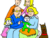 Desenho Família pintado por de    mariana