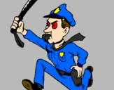 Desenho Polícia a correr pintado por spartagos