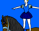 Desenho Trapezista em cima do cavalo pintado por andressa
