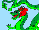 Desenho Dragão chinês pintado por dragão