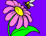 Desenho Margarida com abelha pintado por vanusa