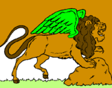 Desenho Leão alado pintado por kayky
