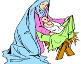 Desenho Nascimento do menino Jesús pintado por Raimara
