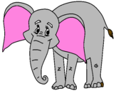 Desenho Elefante feliz pintado por aline