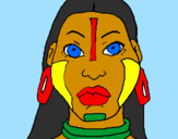 Desenho Mulher maia pintado por Thaaynaa