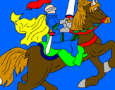 Desenho Cavaleiro a cavalo pintado por tomas cavaco