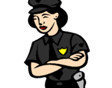 Desenho Mulher polícia pintado por alexandre