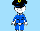 Desenho Agente de polícia pintado por grazi