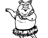Desenho Porco havaiano pintado por anónimo