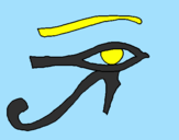 Desenho Olho de hórus pintado por elisa