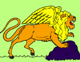 Desenho Leão alado pintado por Roselia 