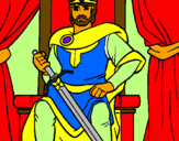 Desenho Cavaleiro rei pintado por davi