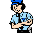 Desenho Mulher polícia pintado por brenno