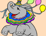 Desenho Elefante com 3 balões pintado por Luan