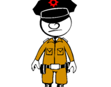Desenho Agente de polícia pintado por PM LEGAL