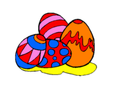Desenho Ovos de páscoa pintado por mariana