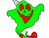 Desenho Fantasma com chapéu de festa pintado por hgfh