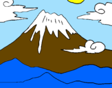 Desenho Monte Fuji pintado por MarianaSantos
