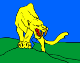 Desenho Tigre com dentes afiados pintado por ricardo