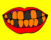 Desenho Boca e dentes pintado por rowena victory kirchimaye