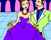Desenho Princesa e príncipe no baile pintado por LARISSA E ALGUEM