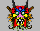 Desenho Cara de dragão pintado por klç