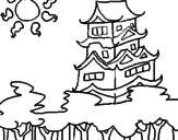Desenho Casa japonesa pintado por carol