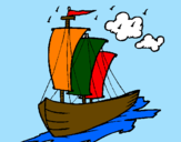 Desenho Barco veleiro pintado por andre