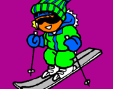 Desenho Menino a esquiar pintado por Maria