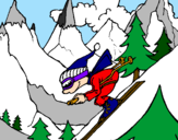 Desenho Esquiador pintado por Lipe