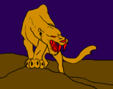 Desenho Tigre com dentes afiados pintado por vitoria  m    ribas