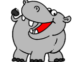 Desenho Hipopótamo pintado por sinara