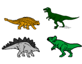 Desenho Dinossauros de terra pintado por sam