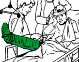 Desenho Menino com a perna fracturada pintado por Luize