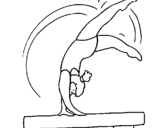 Desenho Exercício sobre potro pintado por judo