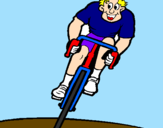 Desenho Ciclista com gorro pintado por lina