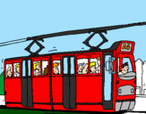 Desenho Eléctrico com passageiros pintado por leticia