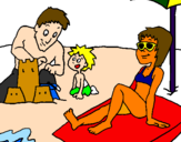 Desenho Família férias pintado por ramon