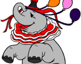 Desenho Elefante com 3 balões pintado por Na