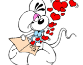 Desenho Rato apaixonado pintado por  laura