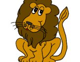 Desenho Leão pintado por joice