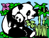 Desenho Mamã panda pintado por maria eduarda
