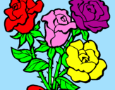 Desenho Ramo de rosas pintado por aventureira