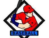 Desenho Logo de basebol pintado por mano