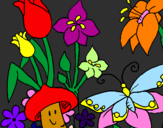 Desenho Fauna e Flora pintado por ema