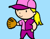 Desenho Jogadora de basebol pintado por mariana