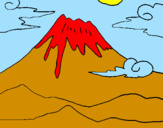 Desenho Monte Fuji pintado por henrique